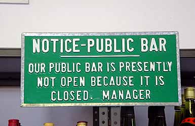 Die Bar ist nicht offen