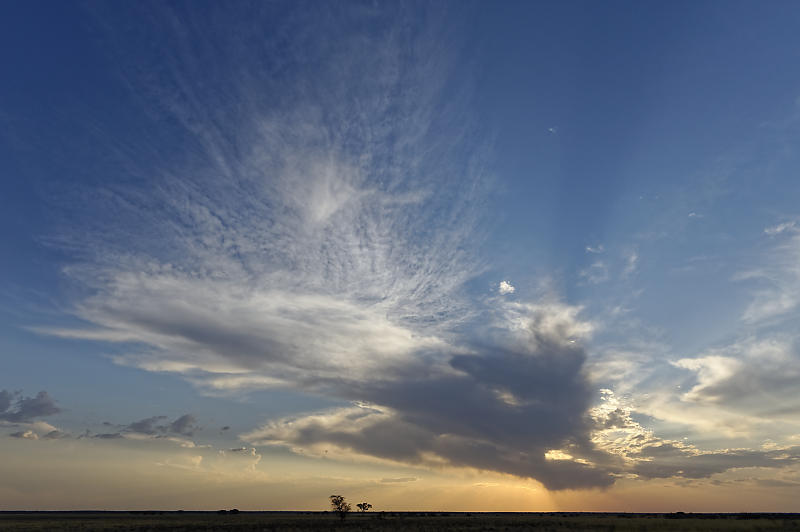 Sonnenuntergang in der Kalahari