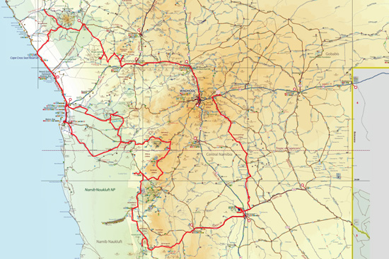 Die komplette Reisesroute in der Übersicht Die komplette Reisesroute in der Übersicht